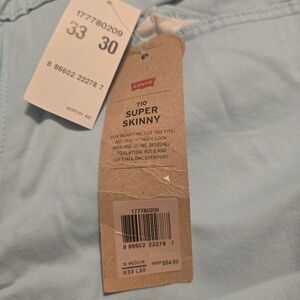 Levi's Super Skinny Jeans in Light Blue Size 33 Size 16